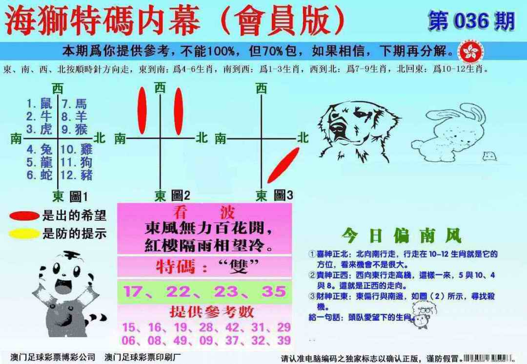 036期另版海狮特码内幕报[图]